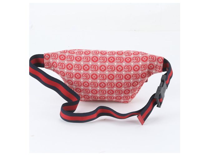 Gucci Interlocking G Gürteltasche aus Leder Rot Marineblau - Ansicht 3