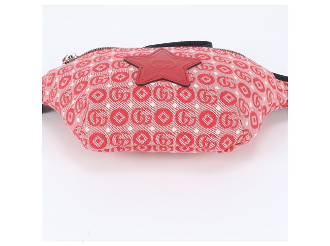 Gucci Interlocking G Gürteltasche aus Leder Rot Marineblau - Ansicht 6