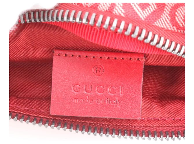 Gucci Interlocking G Gürteltasche aus Leder Rot Marineblau - Ansicht 8
