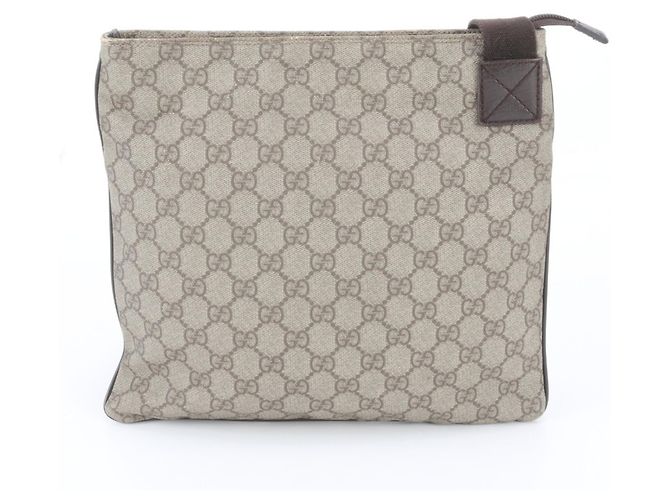Borsa a tracolla Gucci GG Supreme in pelle Marrone - vista 3