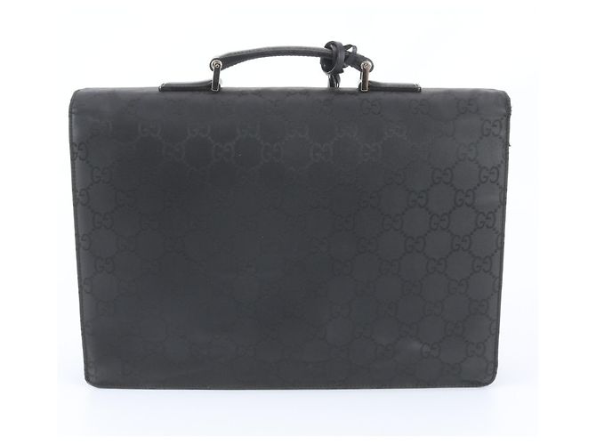 Gucci GG Nylon Leather Aktentasche Schwarz - Ansicht 3