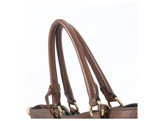 Prada Vitello Daino Leather Tote Bag Brown - view 2