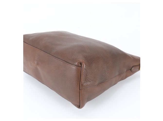 Prada Vitello Daino Leather Tote Bag Brown - view 6