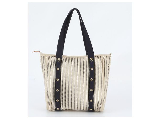 Sac Cabas Louis Vuitton Antigua MM Bleu Marine - vue 3