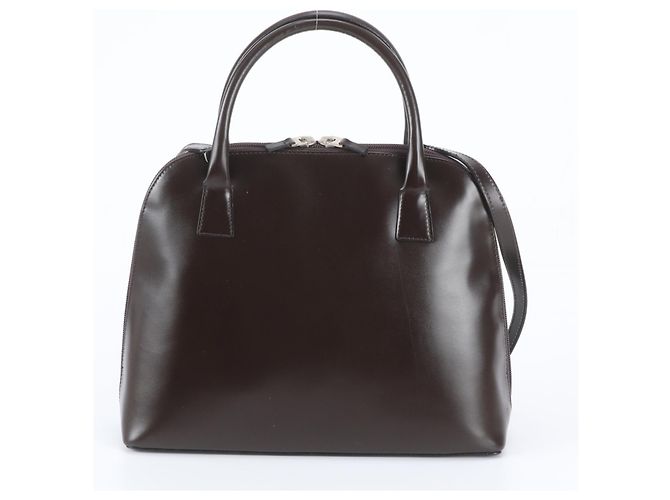 Bolsa de Ombro 2-Way Burberry em Couro Check Castanho escuro - vista 4