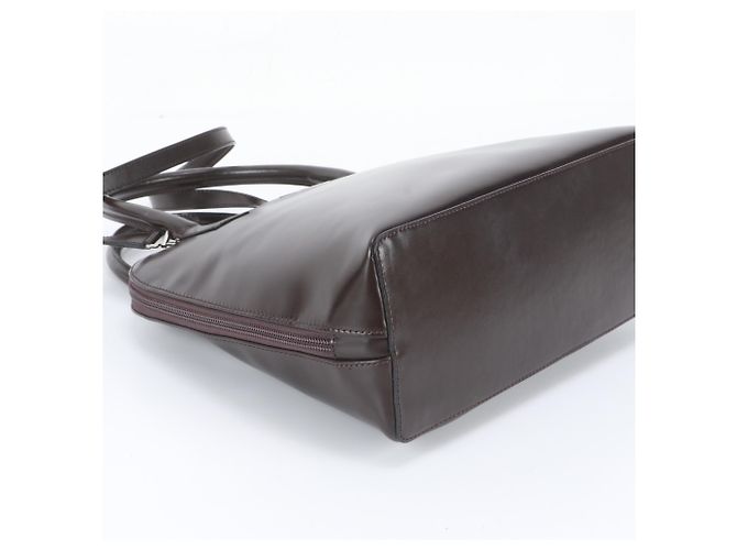 Bolsa de Ombro 2-Way Burberry em Couro Check Castanho escuro - vista 6