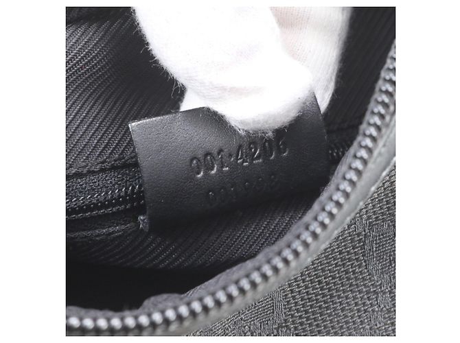 Bolso de hombro Gucci de lona GG y cuero Negro - vista 11