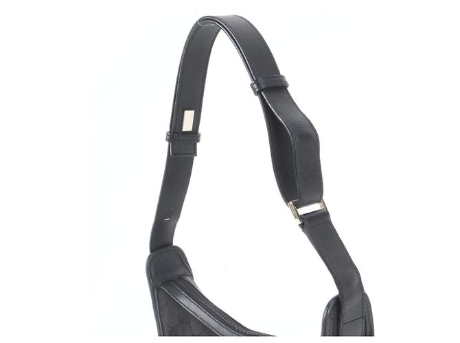 Bolso de hombro Gucci de lona GG y cuero Negro - vista 2
