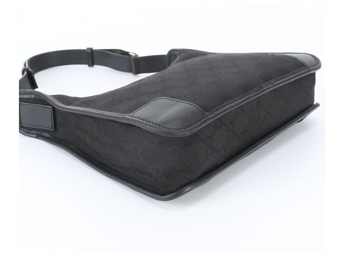 Bolso de hombro Gucci de lona GG y cuero Negro - vista 4