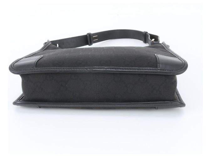 Bolso de hombro Gucci de lona GG y cuero Negro - vista 5