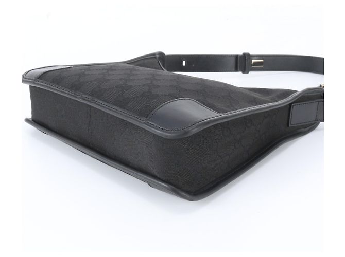 Bolso de hombro Gucci de lona GG y cuero Negro - vista 6