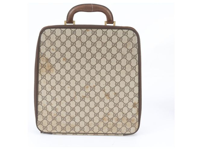 Sac Boston Gucci Old GG Supreme Sherry Line Marron - vue 5
