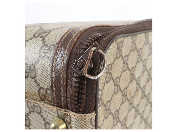 Sac Boston Gucci Old GG Supreme Sherry Line Marron - vue 7