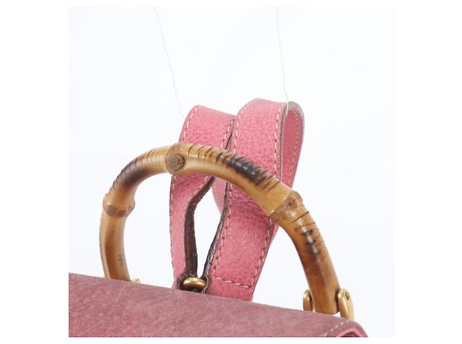Mochila de couro Gucci Old Bamboo Rosa - vista 2