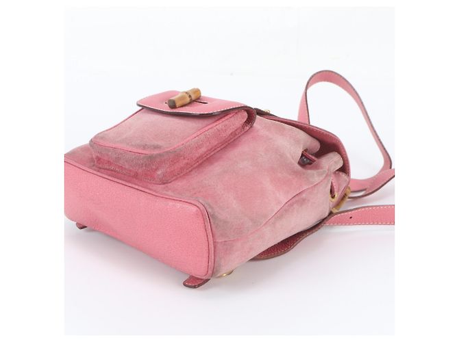 Mochila de couro Gucci Old Bamboo Rosa - vista 4