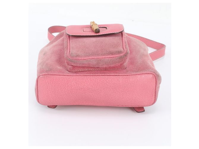 Mochila de couro Gucci Old Bamboo Rosa - vista 6