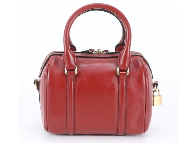 Bolsa Mini Boston em couro Burberry Nova Check Vermelho - vista 3