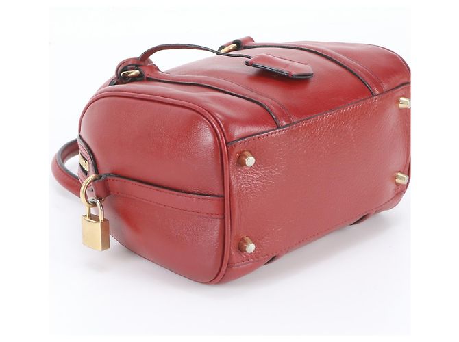 Bolsa Mini Boston em couro Burberry Nova Check Vermelho - vista 5