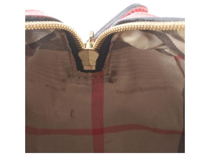 Bolsa Mini Boston em couro Burberry Nova Check Vermelho - vista 8