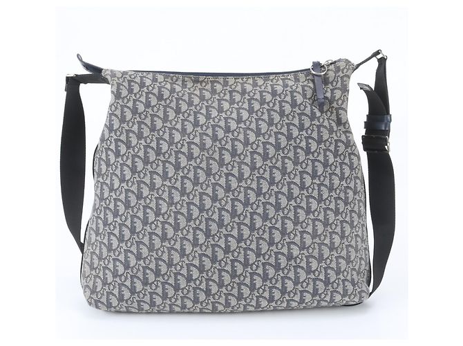 Borsa a tracolla in pelle Christian Dior Trotter Blu navy - vista 3