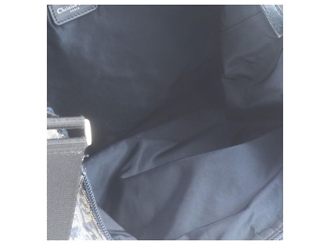Borsa a tracolla in pelle Christian Dior Trotter Blu navy - vista 7