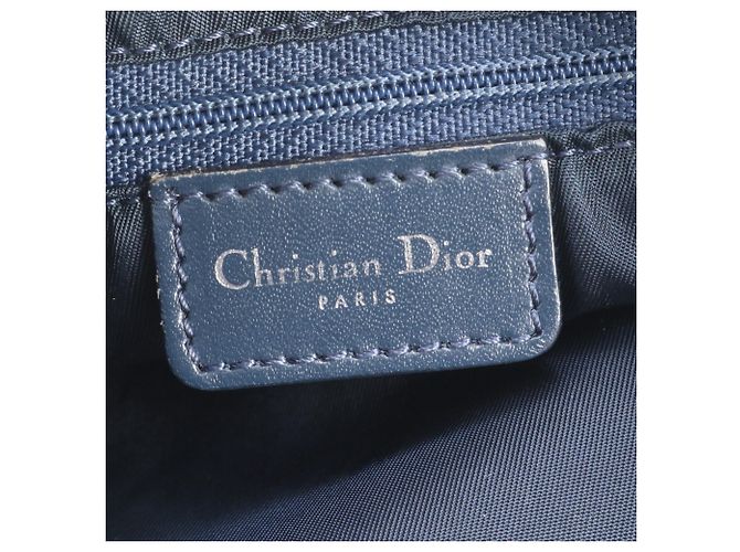 Borsa a tracolla in pelle Christian Dior Trotter Blu navy - vista 9