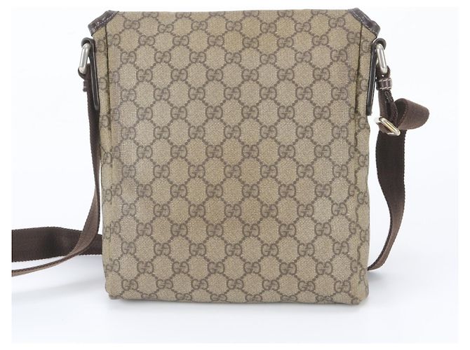 Borsa a tracolla Gucci GG Supreme in pelle Marrone - vista 3
