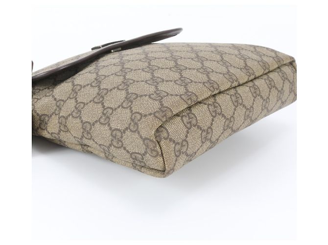Borsa a tracolla Gucci GG Supreme in pelle Marrone - vista 4
