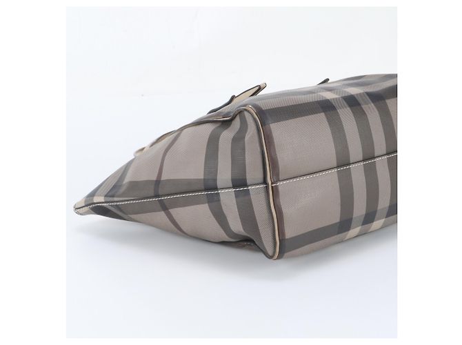 Sac cabas en cuir Burberry Check Beige - vue 5