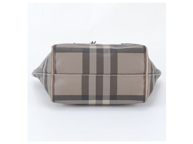 Sac cabas en cuir Burberry Check Beige - vue 6