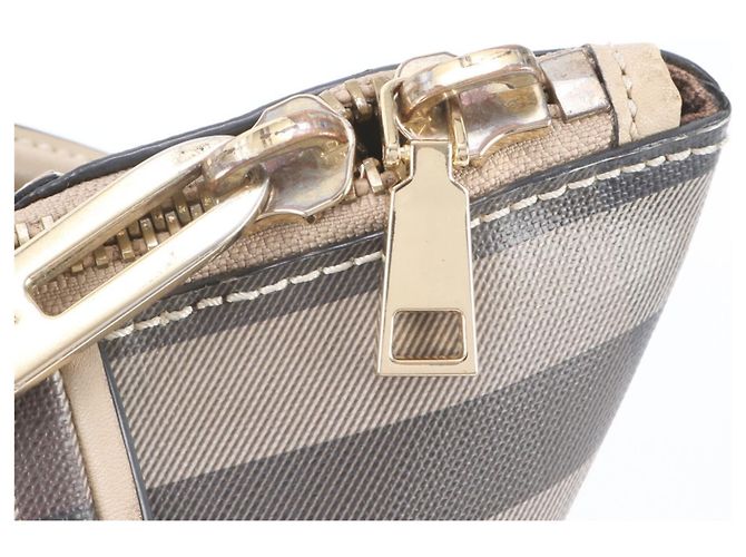 Sac cabas en cuir Burberry Check Beige - vue 8