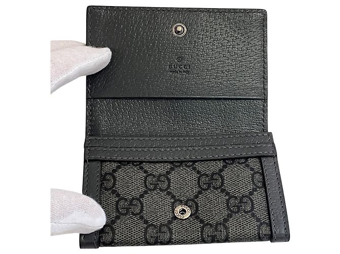 Tarjetero Gucci Gris de PVC y cuero Castaño - vista 3