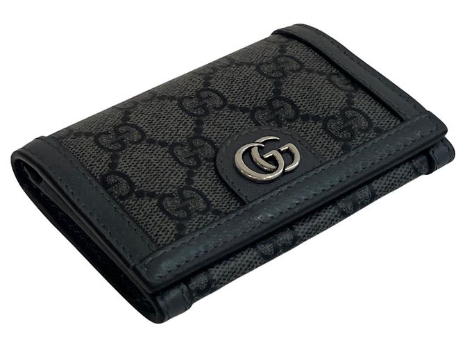 Tarjetero Gucci Gris de PVC y cuero Castaño - vista 5