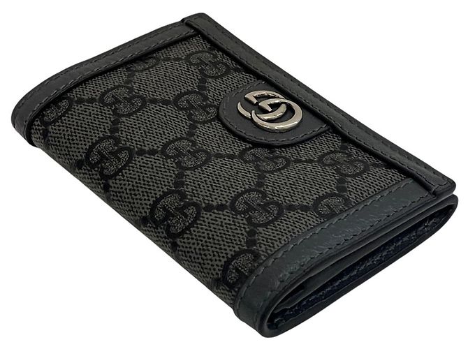Tarjetero Gucci Gris de PVC y cuero Castaño - vista 6
