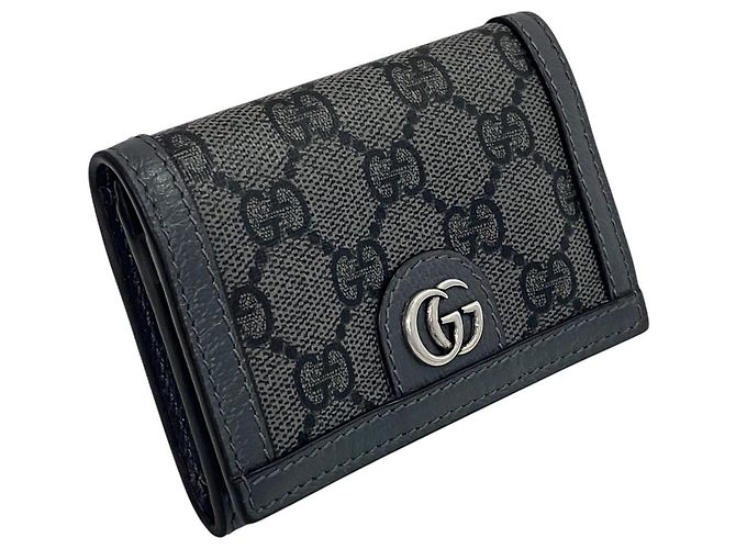 Tarjetero Gucci Gris de PVC y cuero Castaño - vista 7
