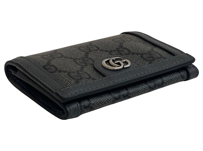 Tarjetero Gucci Gris de PVC y cuero Castaño - vista 8