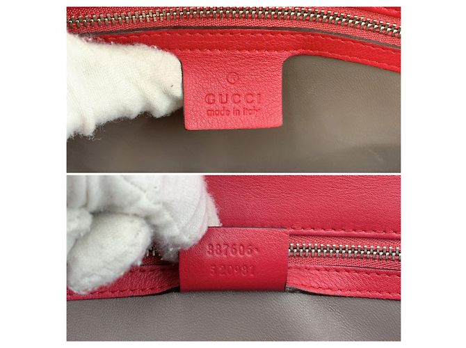 Gucci Bolso de hombro Medium de piel charol magenta con GG entrelazadas Rosa - vista 6