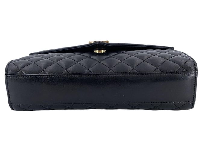 Autre Marque Bolsa de ombro envelope YSL em couro preto tri-quilted - vista 4