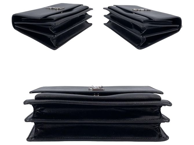 Autre Marque Bolsa de Ombro YSL Sunset Medium em couro preto - vista 4