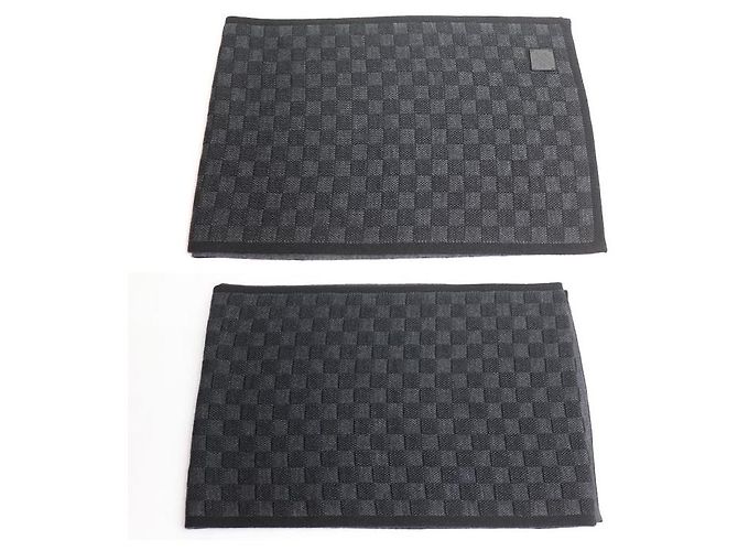 Bufanda Louis Vuitton Neo Petit Damier de lana Negro - vista 2