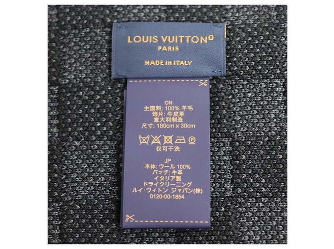 Bufanda Louis Vuitton Neo Petit Damier de lana Negro - vista 4