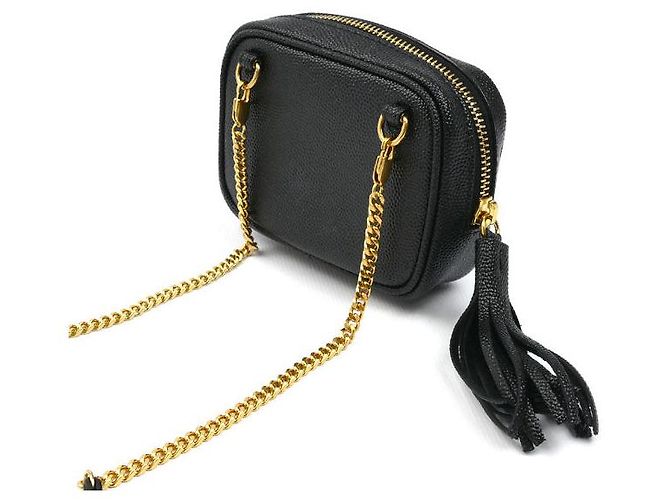 Yves Saint Laurent Borsa a tracolla con catena in pelle Saint Laurent Baby Lou Nero - vista 2