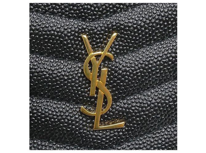 Yves Saint Laurent Borsa a tracolla con catena in pelle Saint Laurent Baby Lou Nero - vista 6