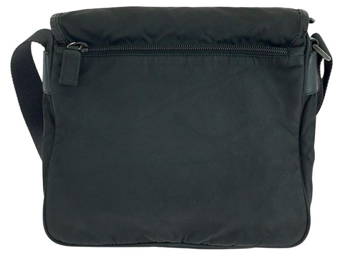Sac à épaule en nylon Prada Tessuto avec plaque logo triangle Noir - vue 2