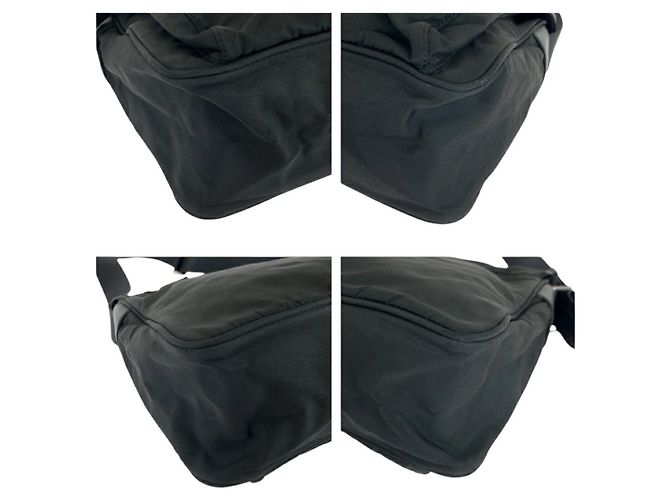 Sac à épaule en nylon Prada Tessuto avec plaque logo triangle Noir - vue 3
