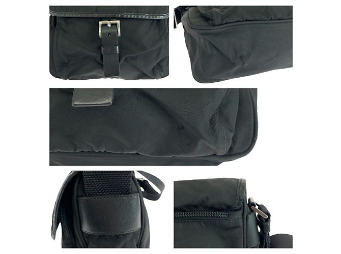 Sac à épaule en nylon Prada Tessuto avec plaque logo triangle Noir - vue 5