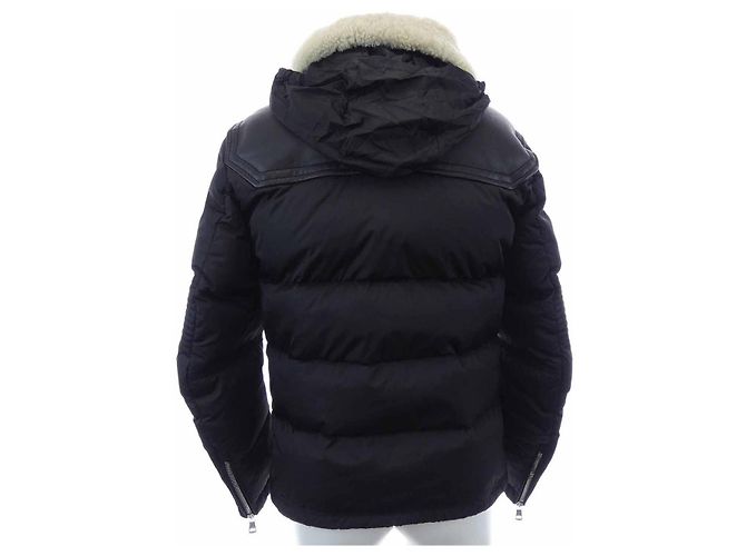 Casaco de Penas e Pele de Carneiro Moncler LEO Preto - vista 2