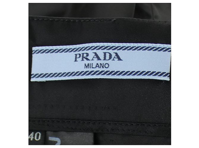 Saia Prada preta de tecido Preto - vista 4