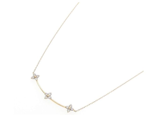 Autre Marque Colar Au750 Flor e Diamantes Dourado - vista 2