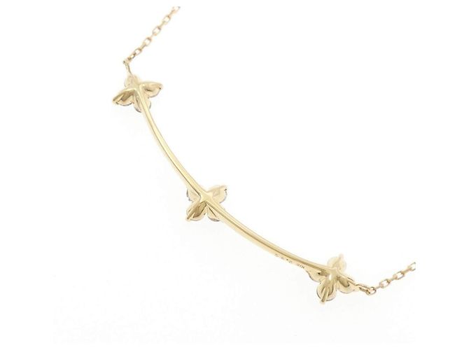 Autre Marque Colar Au750 Flor e Diamantes Dourado - vista 4